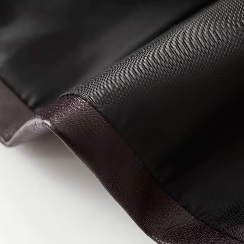 Brown Faux Leather Mini Skirt